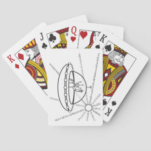 Baraja De Cartas OVNI - alienígena amigable en un platillo volador