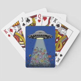 Baraja De Cartas OVNI Transportando Flores