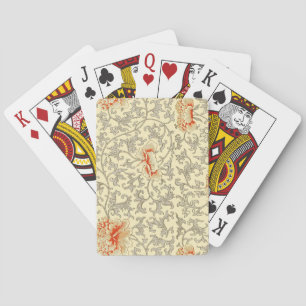 Baraja De Cartas Owen Jones Patrón Antiguo: Coral Floral Gris