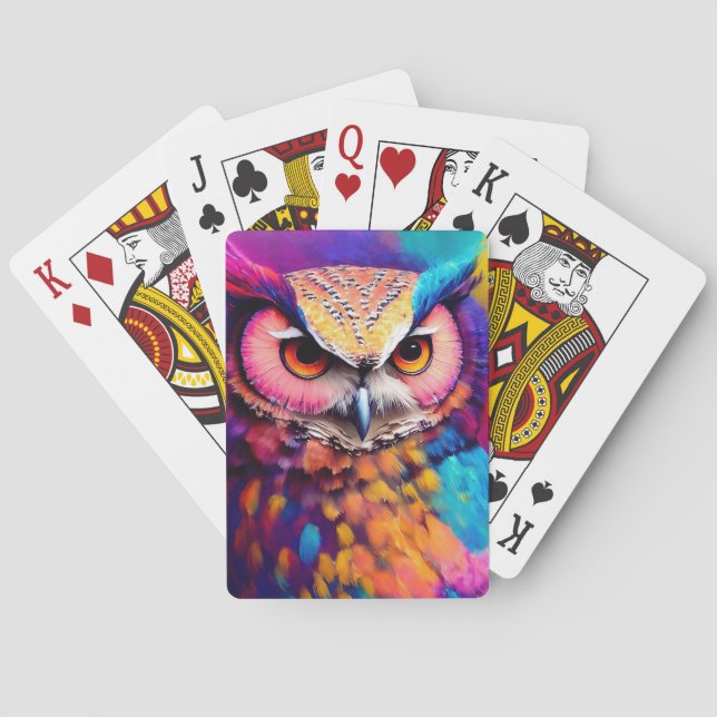 Baraja De Cartas Owl Bird Animal Discovery Adventure Nature Planet (Reverso)