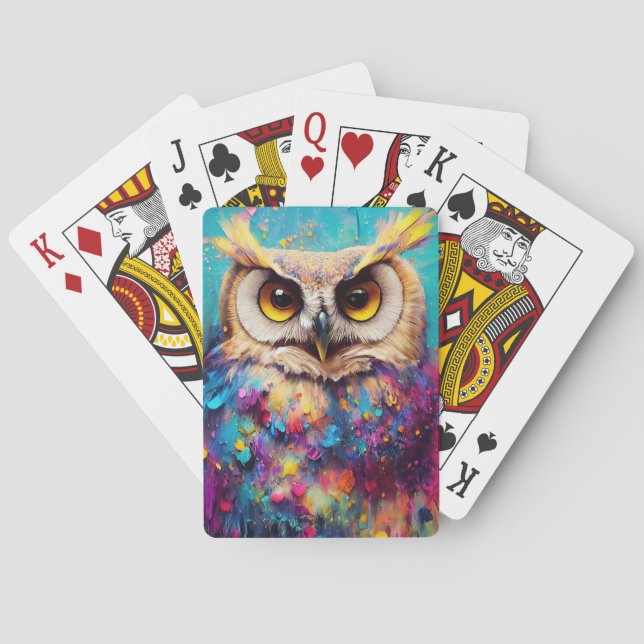 Baraja De Cartas Owl Bird Animal Discovery Adventure Nature Planet (Reverso)