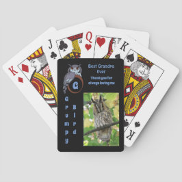 Baraja De Cartas Owl Mejor Abuelo Personalizado Foto Nombre