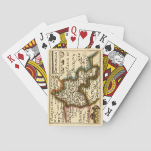 Baraja De Cartas Oxfordshire County England Mapa anticuario antiguo