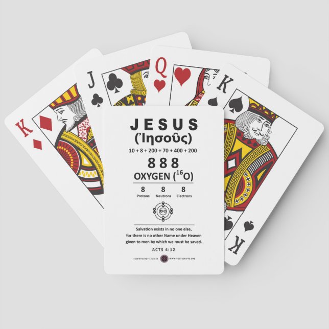 Baraja De Cartas Oxígeno 888 Nombre de Jesús (Reverso)