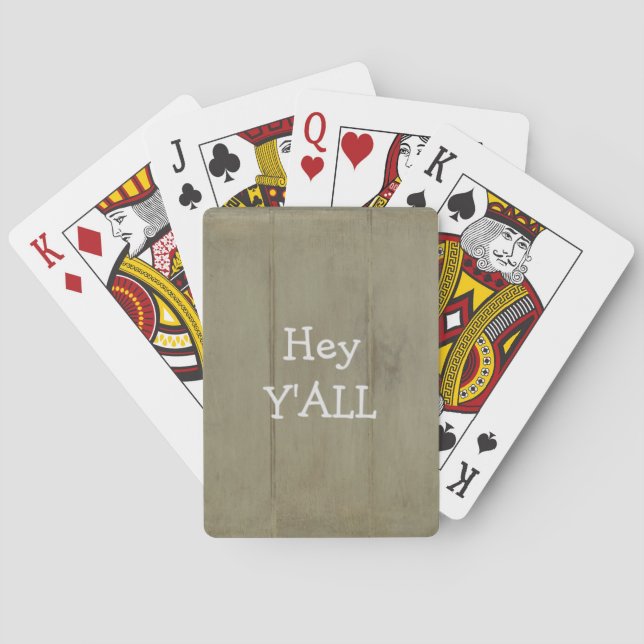 Baraja De Cartas Oye a TODOS Madera Rústica (Reverso)