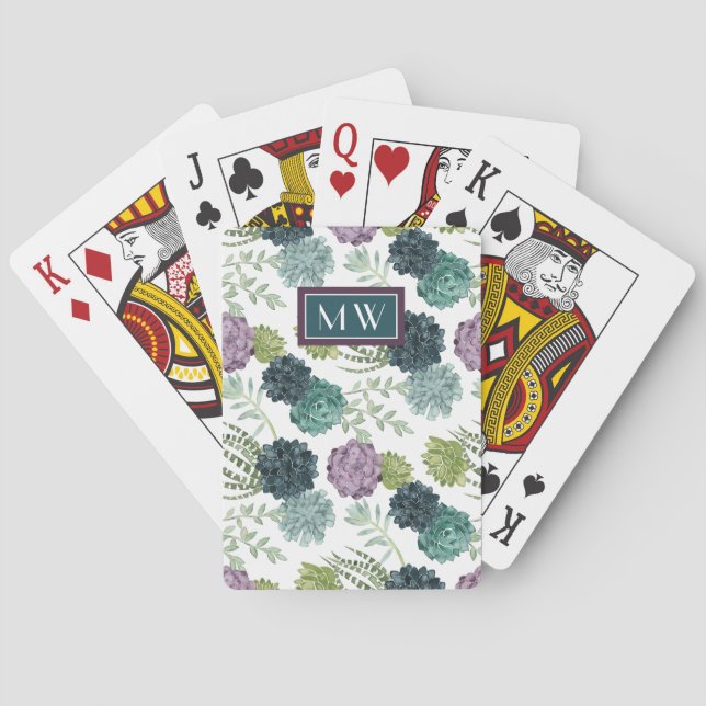 Baraja De Cartas PA suculento de la colección de la felicidad de la (Reverso)