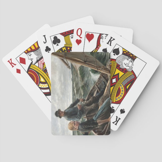 Baraja De Cartas Padre e hija en el mar (por Albert Edelfelt) (Reverso)