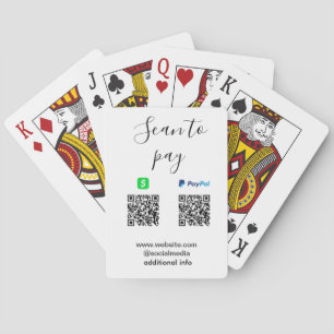 Baraja De Cartas Paga con Paypal Cashapp escanea para pagar QR agre