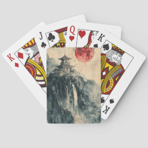 Baraja De Cartas Pagoda de la Luna de Sangre con Tinta Lavada