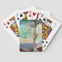 Paintaje paisajístico del árbol del cedro solitari