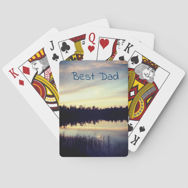Baraja De Cartas Paisaje acuático con árboles (Reverso)