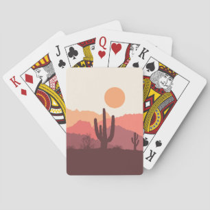 Baraja De Cartas Paisaje arbolado y naranja de México