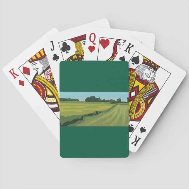 Baraja De Cartas Paisaje Campestre Verde (Reverso)