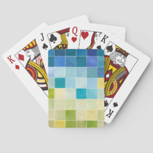 Baraja De Cartas Paisaje con plazas Pixilares Multicolores