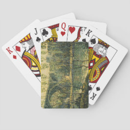 Baraja De Cartas Paisaje con río y puente: primavera por la mañana