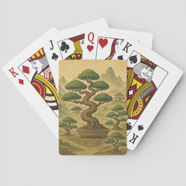 Baraja De Cartas Paisaje de bonsái (Reverso)