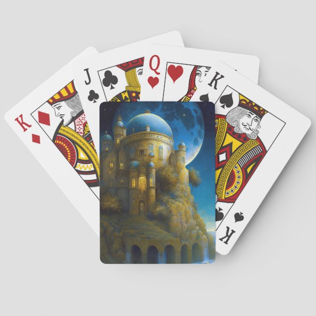 Baraja De Cartas Paisaje de Castle Fantasy Moon (Reverso)