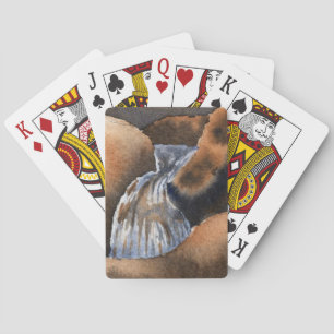 Baraja De Cartas Paisaje de la cascada de las montañas