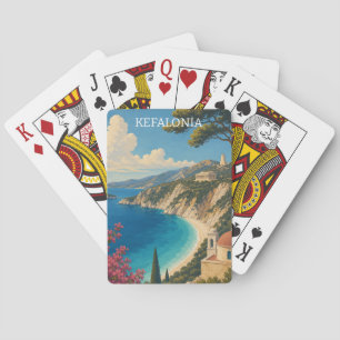 Baraja De Cartas Paisaje de la isla griega de Kefalonia Vintage