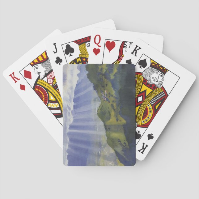 Baraja De Cartas Paisaje de montaña en Suiza (Serebriakova) (Reverso)