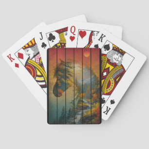 Baraja De Cartas Paisaje de naturaleza vintage con caballo