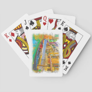 Baraja De Cartas Paisaje de Venecia Italia de mano