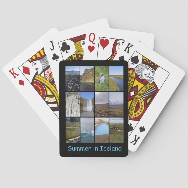 Baraja De Cartas Paisaje de verano de Islandia (Reverso)