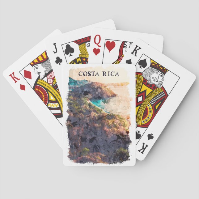 Baraja De Cartas Paisaje de Viaje de Costa Rica (Reverso)