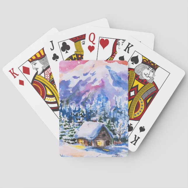 Baraja De Cartas Paisaje del invierno (Reverso)