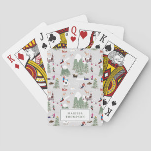 Baraja De Cartas Paisaje en las pistas de esquí de montaña de invie