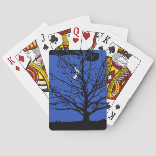 Baraja De Cartas Paisaje lunar en azul cobalto y negro
