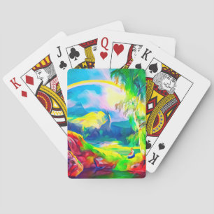 Baraja De Cartas Paisaje noruego con arco iris