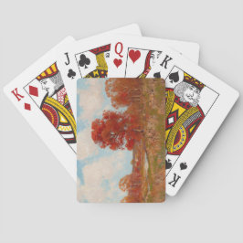 Baraja De Cartas Paisaje otoñal (Escena rural en otoño) (Árboles ro