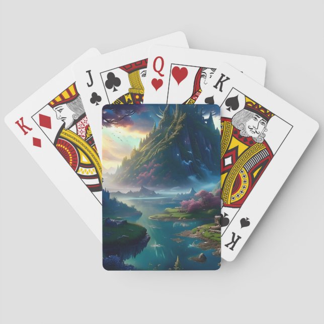 Baraja De Cartas Paisaje pintoresco Cuatro (Reverso)