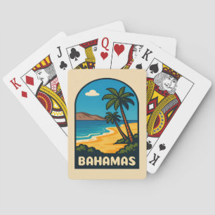 Baraja De Cartas Paisaje playero de las Bahamas Viajes Retro Vintag