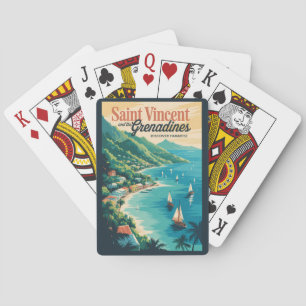 Baraja De Cartas Paisaje Retro de San Vicente y las Granadinas