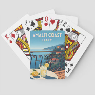 Baraja De Cartas Paisaje Retro Vintage de Viaje Costa Amalfi Italia