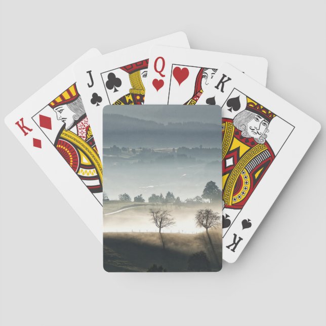 Baraja De Cartas Paisaje rural de Suiza Misty (Reverso)