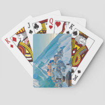 Paisaje tibetano en los picos de la montaña Himala