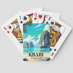 Baraja De Cartas Paisaje tropical de playa en Krabi, Tailandia