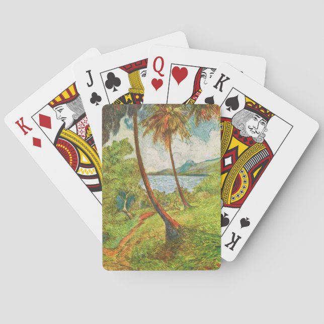 Baraja De Cartas Paisaje tropical en Martinica (Charles Laval) (Reverso)