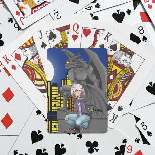Baraja De Cartas Paisaje urbano de fantasía urbana con gárgola