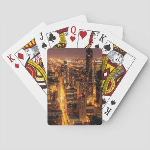 Baraja De Cartas Paisaje urbano de la noche de Chicago