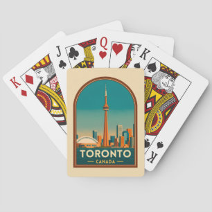 Baraja De Cartas Paisaje urbano retro vintage de Toronto Canadá