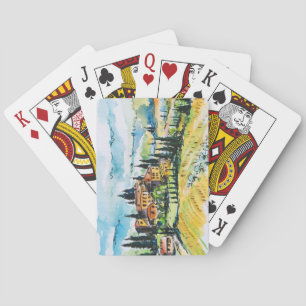 Baraja De Cartas Paisaje urbano y ciprés