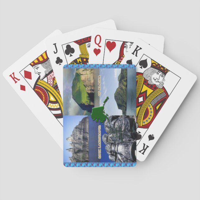 Baraja De Cartas Paisajes rocosos del poblado de Alaska (Reverso)