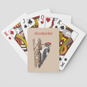 Baraja De Cartas Pájaro Carpintero Cabeza Roja