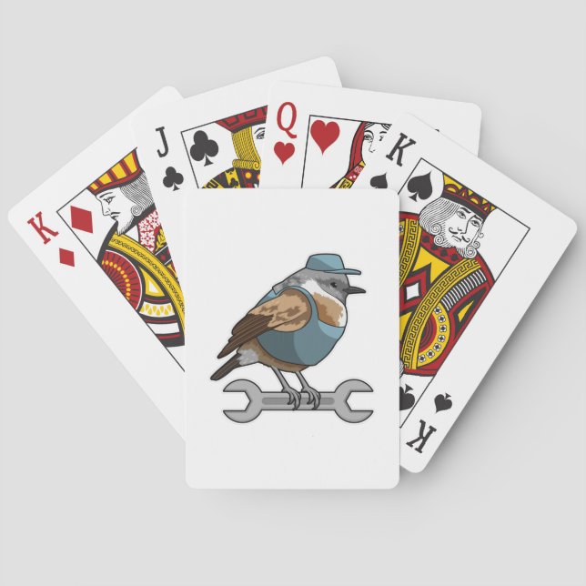 Baraja De Cartas Pájaro como timonero con llave (Reverso)