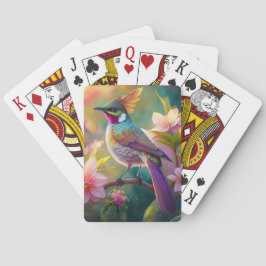 Baraja De Cartas Pájaro de fantasía Jay Arcoíris con cresta naranja