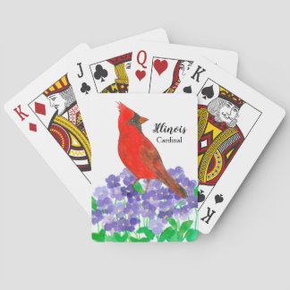 Baraja De Cartas Pájaro del estado de Illinois Cardenal Violets